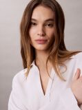 White Linen Blend Tunic Shirt  Women