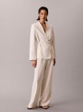 White Textured Shine Blazer  Women
