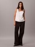 White Hammered Satin Twist Top  Women