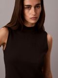 Black Slim Ribbed Sleeveless Top  Women
