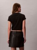 Black Slim Cropped Monogram T-shirt  Women