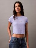 Purple Slim Cropped Monogram T-shirt  Women