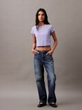 Purple Slim Cropped Monogram T-shirt  Women