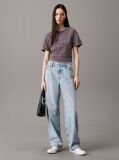 Γκρι Cropped T-shirt Με Λογότυπο  Γυναίκα