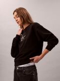 Black Cropped Monogram Sweatshirt  Women