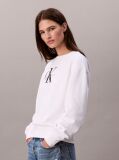White Cropped Monogram Sweatshirt  Women