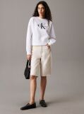 White Cropped Monogram Sweatshirt  Women