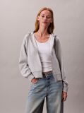 Grey Cotton Terry Zip Up Hoodie  Women