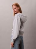 Grey Cotton Terry Zip Up Hoodie  Women