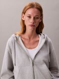 Grey Cotton Terry Zip Up Hoodie  Women