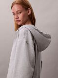 Grey Cotton Terry Zip Up Hoodie  Women
