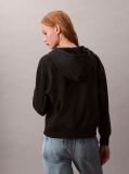 Black Cotton Terry Zip Up Hoodie  Women