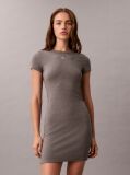 Grey Soft Stretch Cotton T-shirt Dress  Women