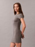 Grey Soft Stretch Cotton T-shirt Dress  Women