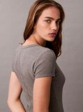 Grey Soft Stretch Cotton T-shirt Dress  Women
