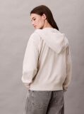 Beige Monogram Logo Zip Hoodie  Women
