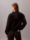Black Monogram Logo Zip Hoodie  Women
