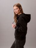 Black Monogram Logo Zip Hoodie  Women
