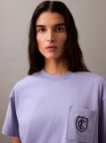 Purple Cropped Shield Logo T-shirt  Women