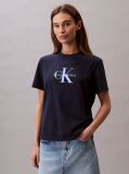 Blue Monogram Logo Tee  Women