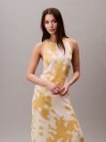 Multi Printed Satin Halter Dress  Women