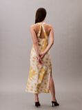 Multi Printed Satin Halter Dress  Women