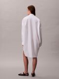 White Oversized Cotton Mini Shirt Dress  Women