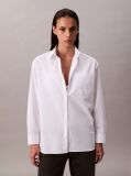 White Relaxed Poplin Shirt  Women