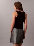Black Cotton Stretch Rib Tank Top  Women