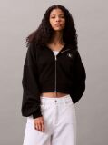 Black Terry Cotton Sweatshirt  Women