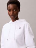 White Cotton Terry Monogram Hoodie  Women