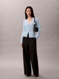 Blue Shiny Viscose Rib Cardigan  Women
