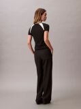Black Contrast Logo Graphic Slim T-Shirt  Women