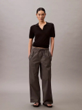 Grey Cotton Stretch Cargo Pants  Women
