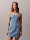 Denim Scoop Neck Denim Mini Dress  Women