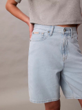 Denim Άνετο Λινό Σορτς  Γυναίκα