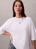 Λευκό Κοντομάνικο Oversized T-shirt  Γυναίκα