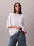Λευκό Κοντομάνικο Oversized T-shirt  Γυναίκα