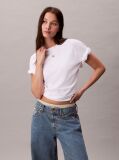 Λευκό Κοντομάνικο Oversized T-shirt  Γυναίκα