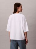 Λευκό Κοντομάνικο Oversized T-shirt  Γυναίκα