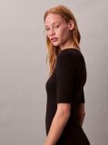 Black Rib Midi Dress  Women