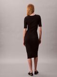 Black Rib Midi Dress  Women
