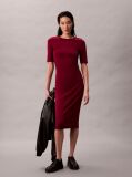 Red Rib Midi Dress  Women