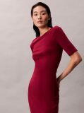 Red Rib Midi Dress  Women