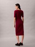 Red Rib Midi Dress  Women