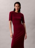Red Rib Midi Dress  Women