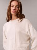 White Long Sleeve Smooth Cotton Sweater  Women