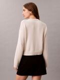 White Long Sleeve Smooth Cotton Sweater  Women