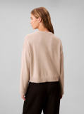Beige Long Sleeve Crew Neck Sweater  Women