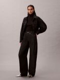 Black Woven Label Roll Neck  Women